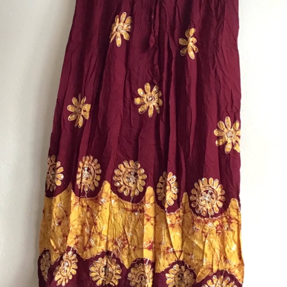 New Maroon Mustard India new 100% cotton Skirt - Picture 2 of 8